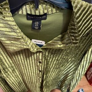 House of Harlow 1960 Olive Velvet Blouse